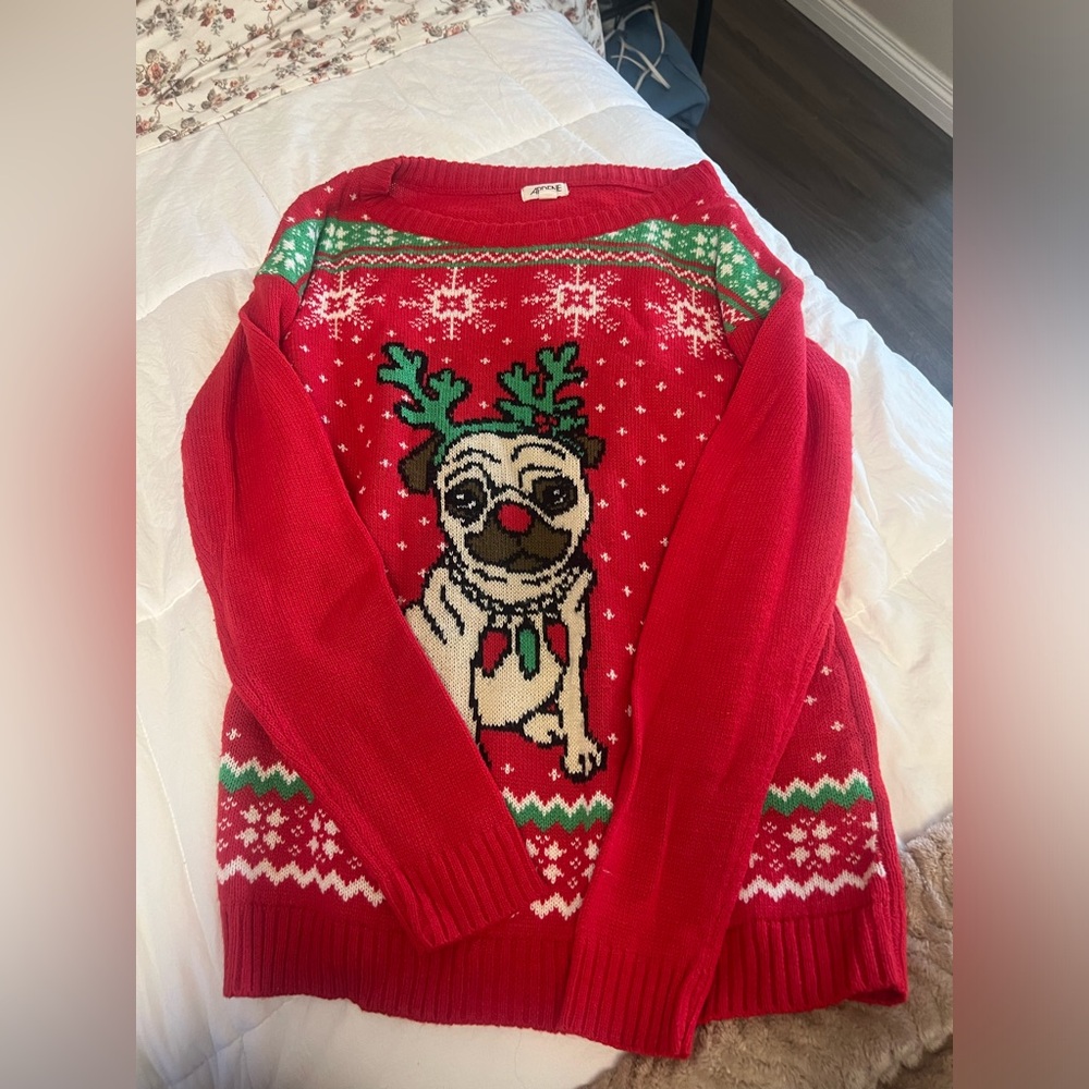 Ugly Xmas sweater w Pug!